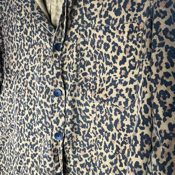 Zara Woman Premium Denim Leopard Print Button-Down Shirt | Women’s Size XS - Picture 3 of 10
